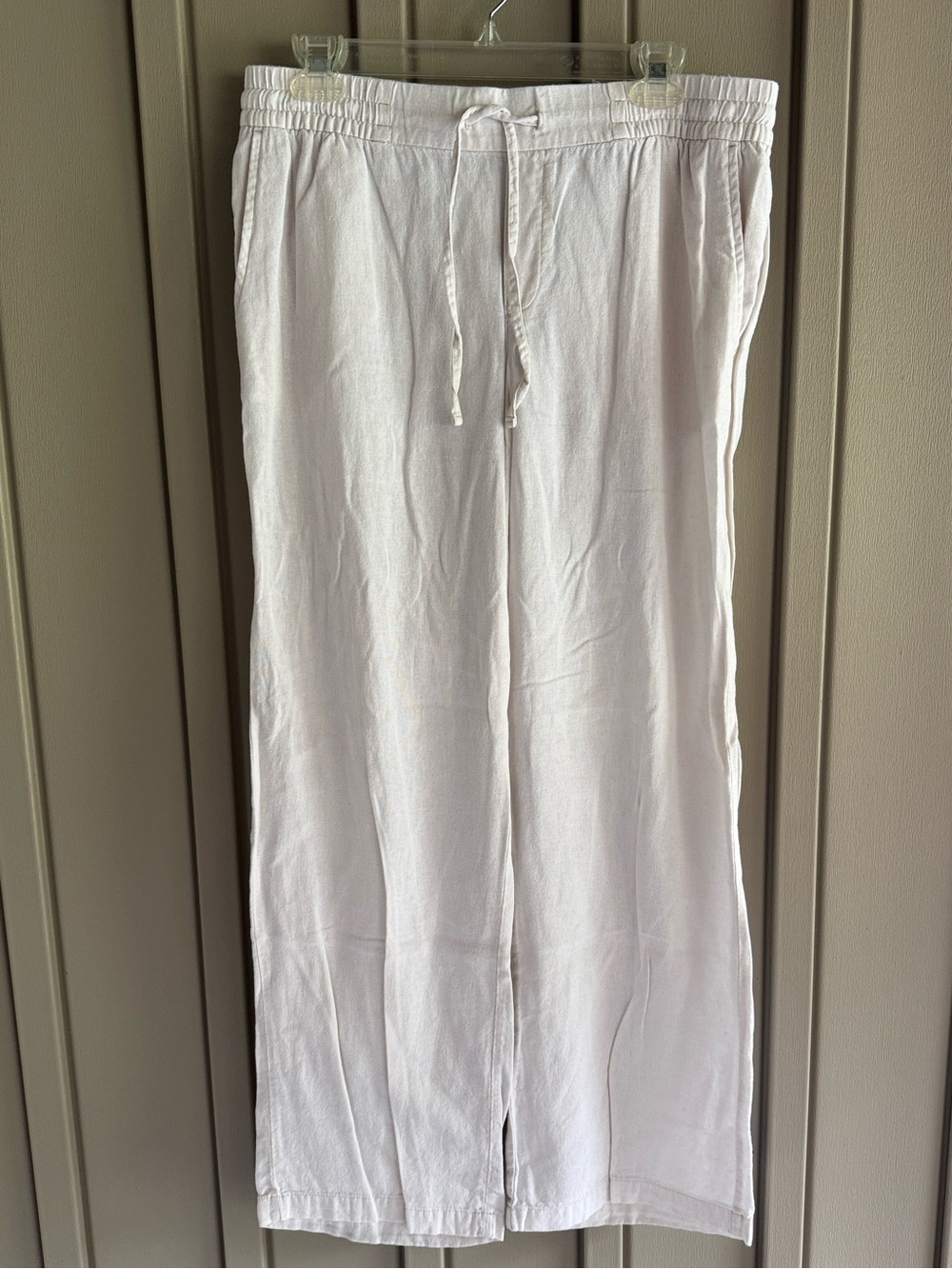 Old Navy Cream Elastic Waist Pull-On Linen Pants size Medium